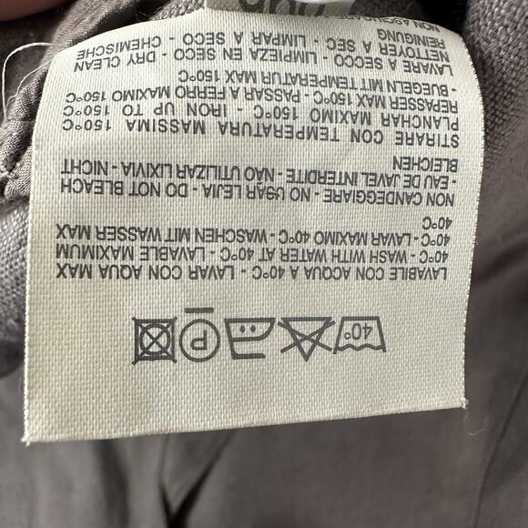 120% Lino Blazer Womens Medium 40 Brown Tan Embroidred Sport Jacket Linen - Picture 7 of 12